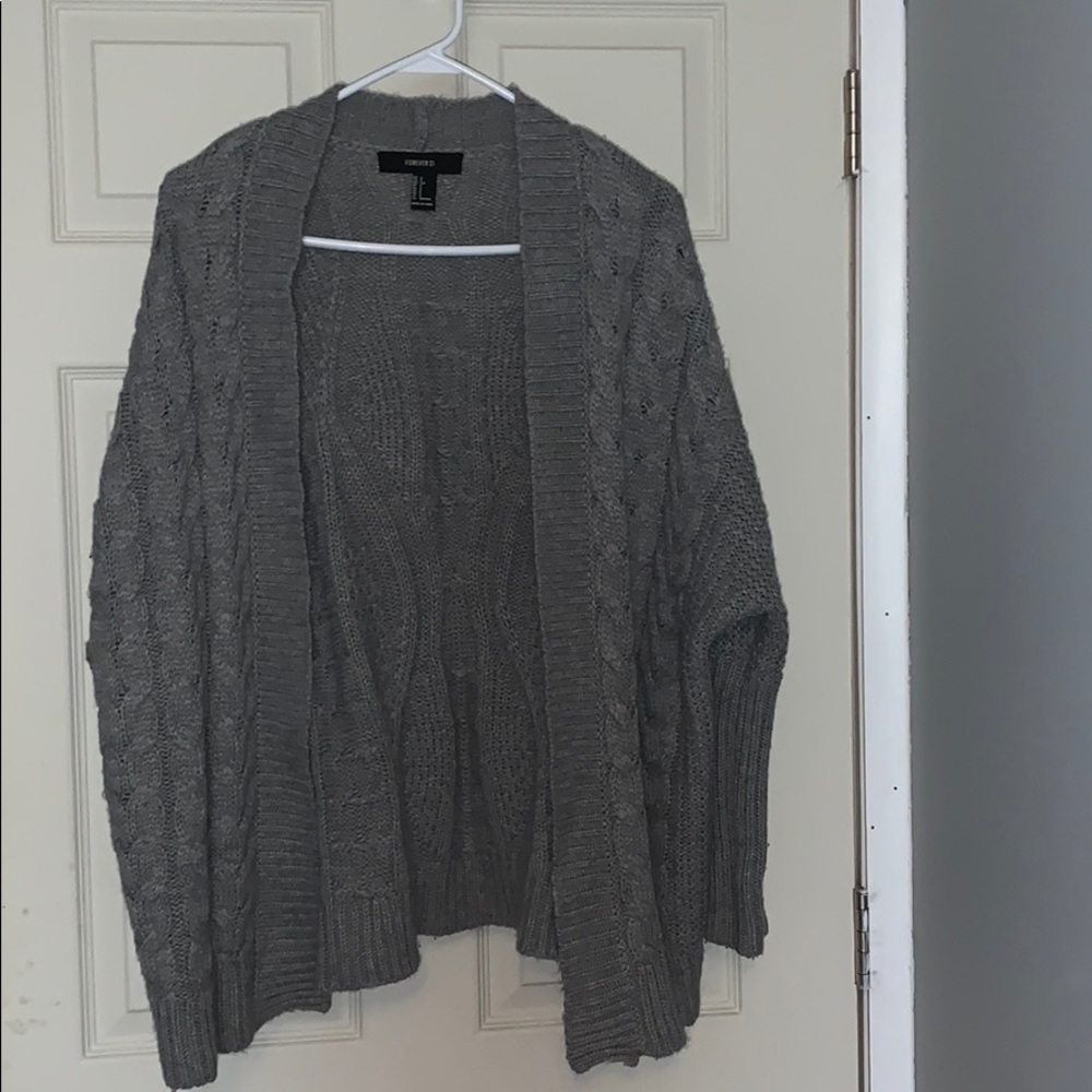 Grey sweater cardigan